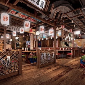 日式餐厅3D模型下载